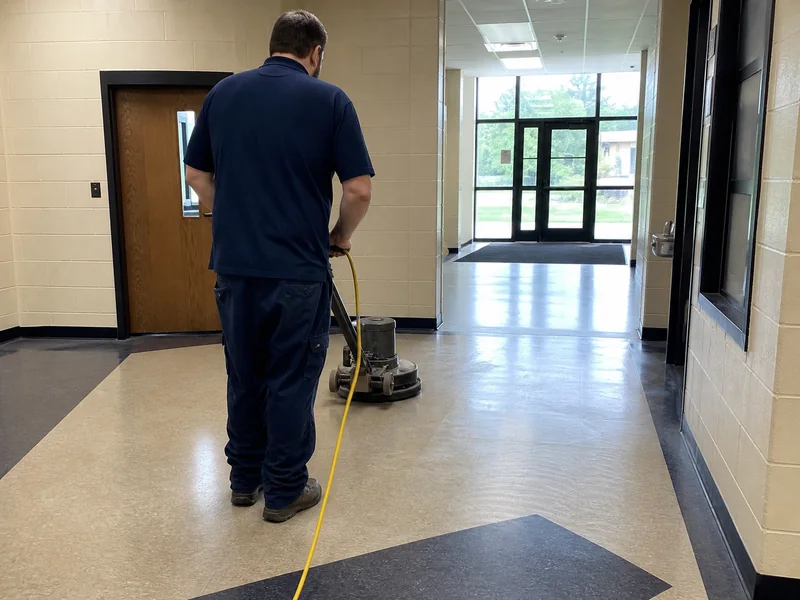 Polished hard surface floor with a high shine