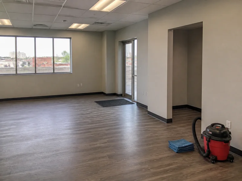 Newly finished interior after construction cleanup